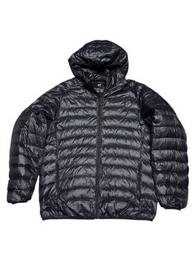 UNIQLO DOWN FILL Winter Puffer Parka Lightweight Black Jacket Coat Mens XL
